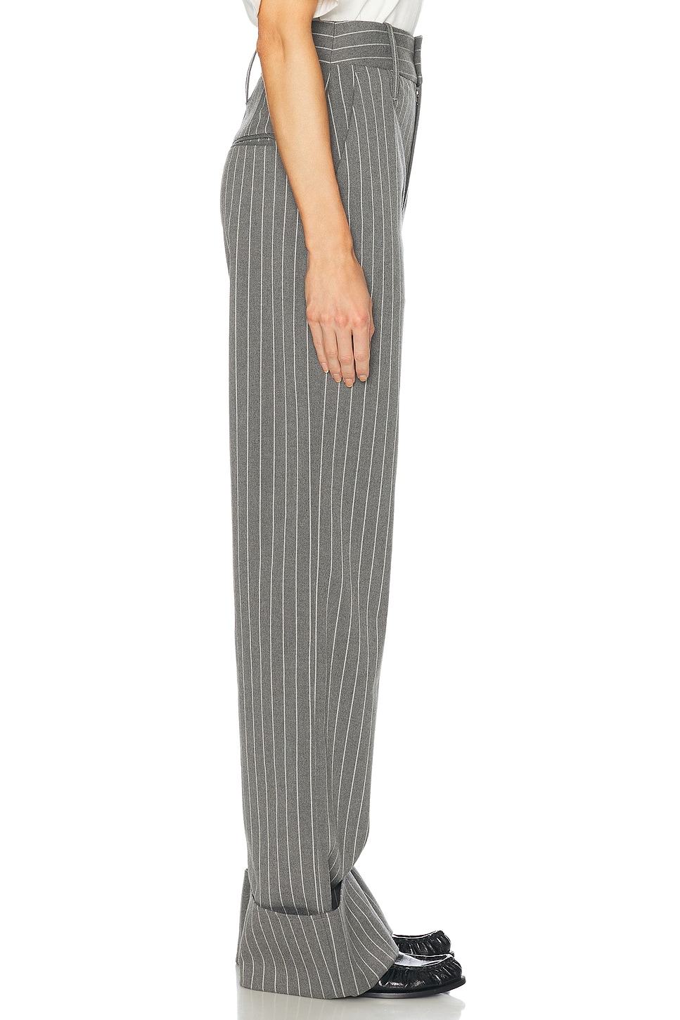 Helsa Pinstripe High Waist Cuffed Pants thumbnail