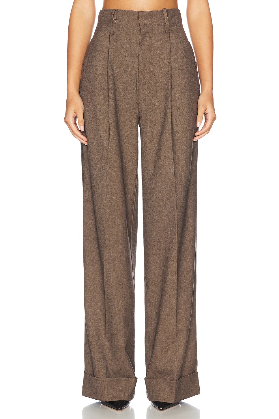 Helsa The Paperbag Trouser In Cocoa Melange