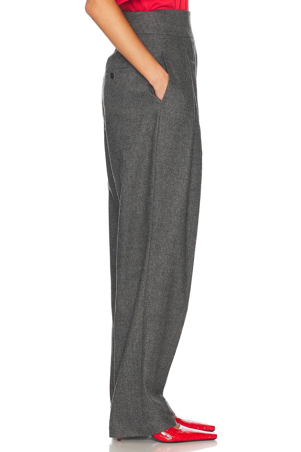 Helsa The Tweed High Waisted Pleated Trouser thumbnail