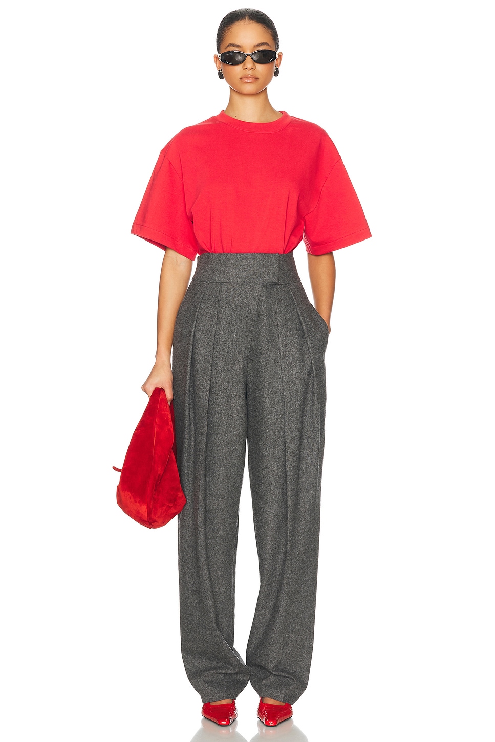 Helsa The Tweed High Waisted Pleated Trouser thumbnail