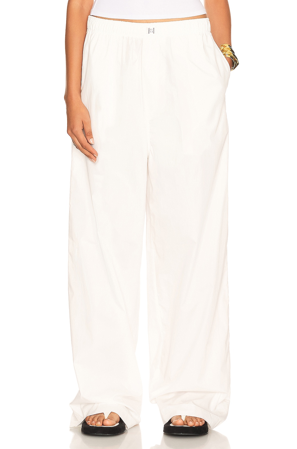 Image 1 of Helsa Cotton Poplin Pajama Pant in White