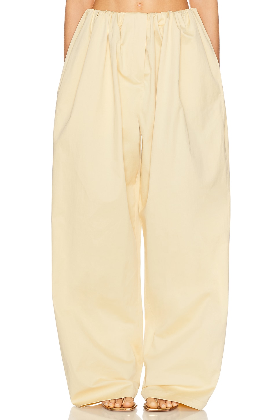 Cotton Twill Puff Pant in Yellow