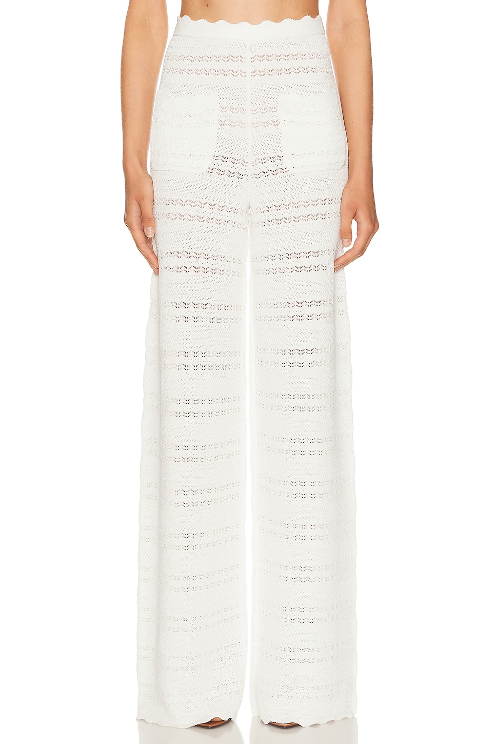 Image 1 of Helsa Kaitltn Scalloped Pant in Ivory