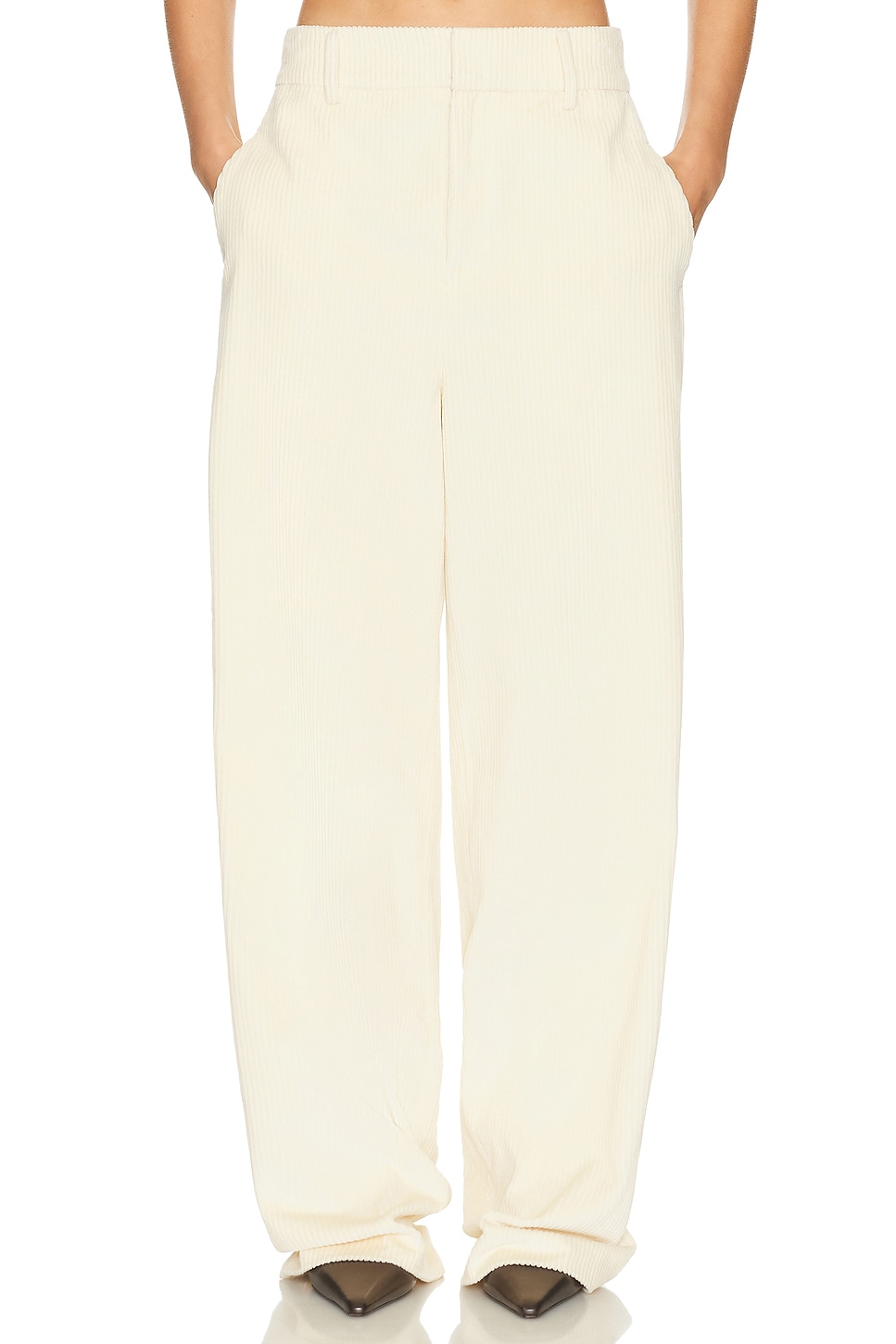 Image 1 of Helsa The Baggy Trouser in Corduroy in Cream