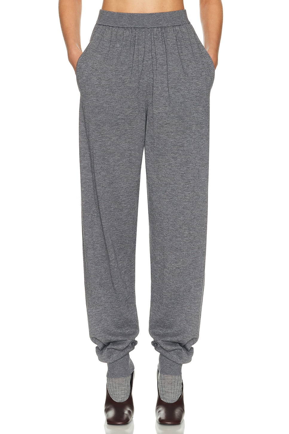 Image 1 of Helsa Kerstin Knit Jogger in Medium Heather Grey