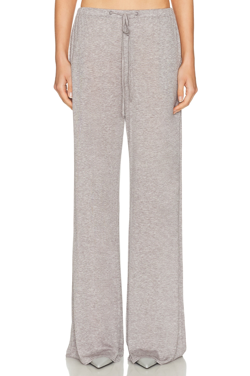 Image 1 of Helsa Elastic Pants in Everyday Jersey in Dark Heather Grey