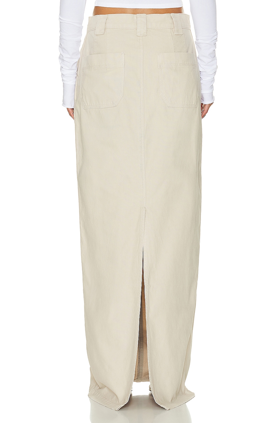 Helsa Workwear Long Skirt in Taupe | FWRD