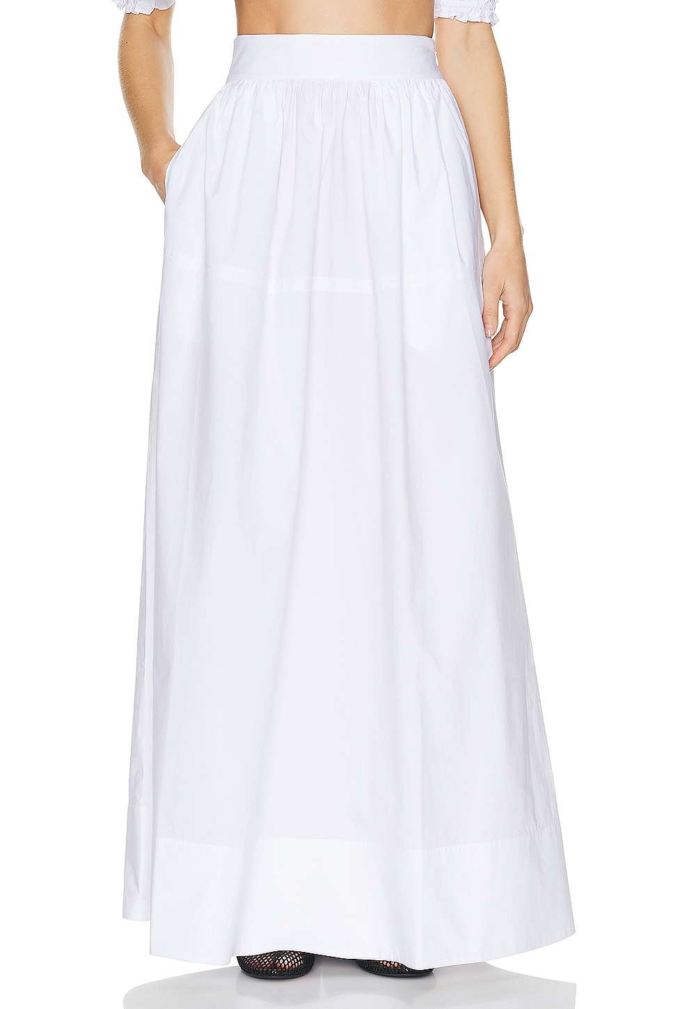 Image 1 of Helsa Poplin Maxi Skirt in White