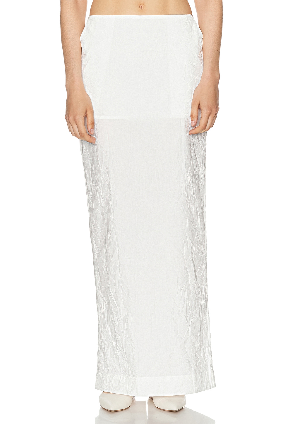Image 1 of Helsa Crinkle Maxi Skirt in White