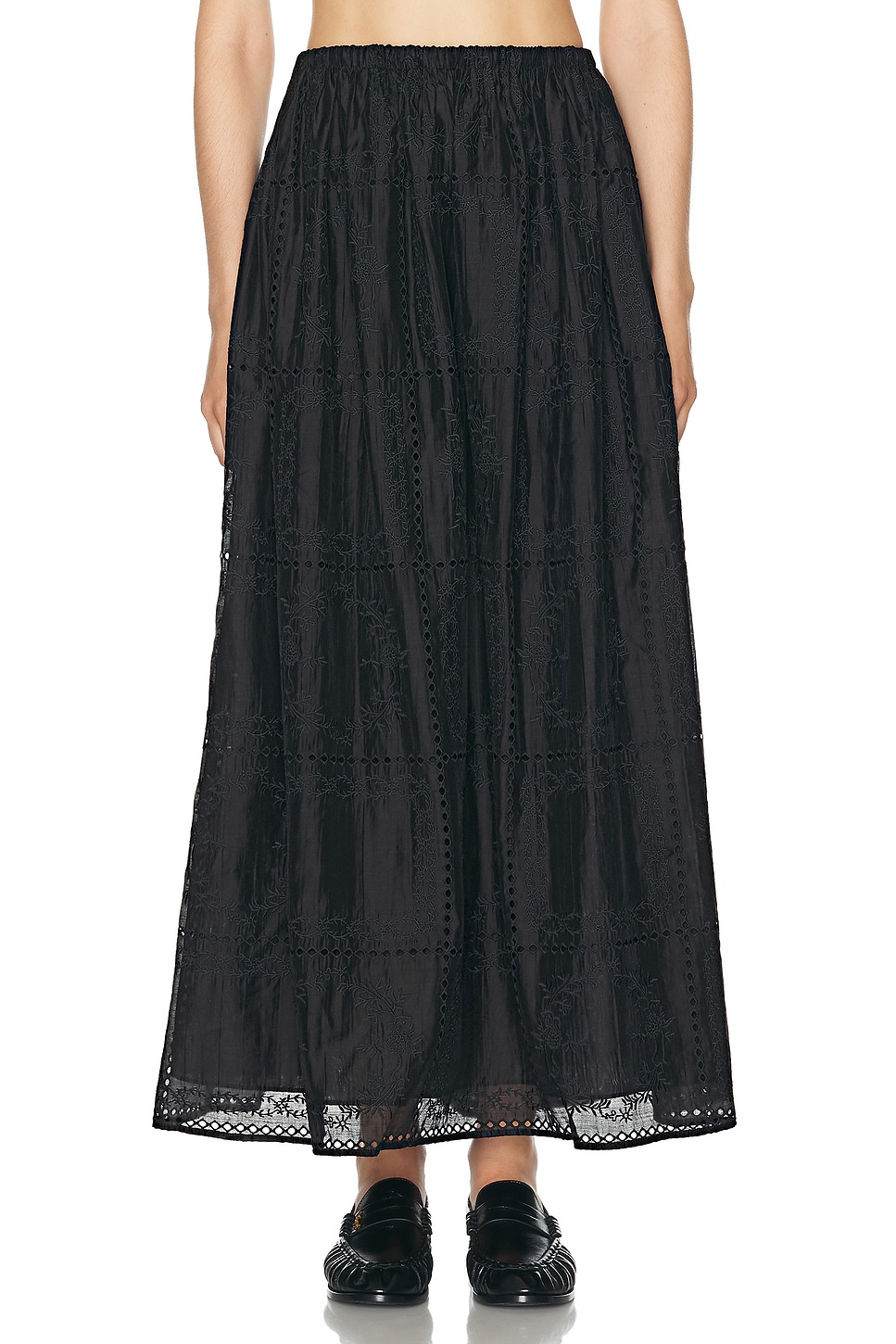 Image 1 of Helsa Handkerchief Midi Skirt in Black