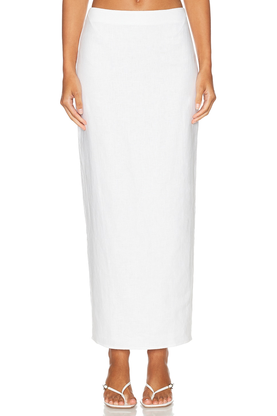 Image 1 of Helsa Linen Maxi Skirt in Natural White