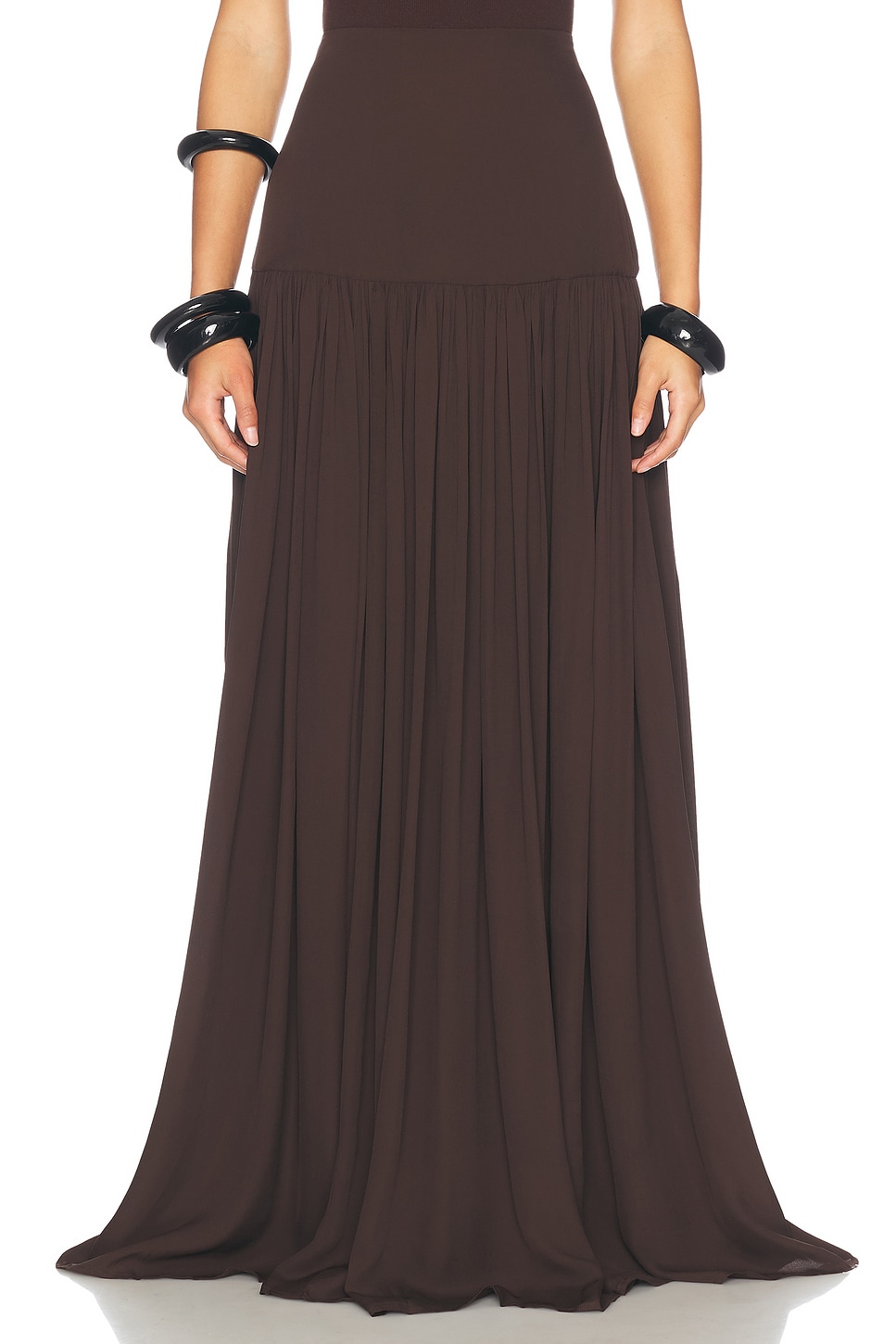 Image 1 of Helsa Diaphanous Maxi Skirt in Coffee