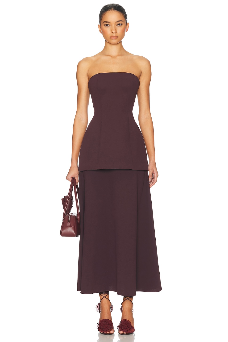 Helsa The Heavy Crepe Midi Skirt