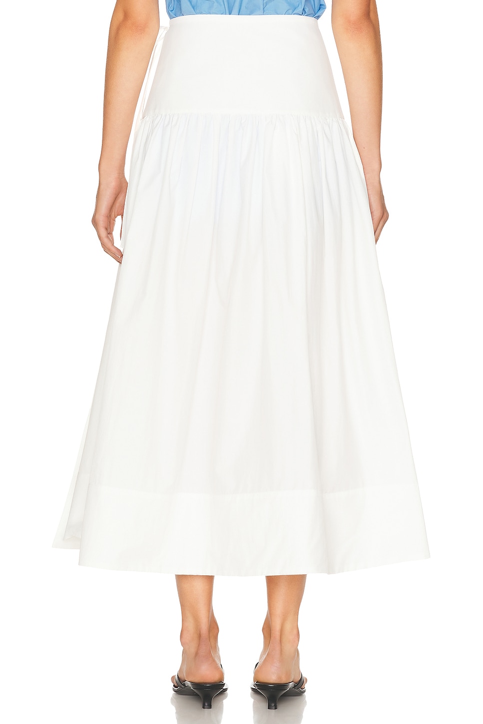 Helsa Midi Wrap Skirt in Tech Poplin