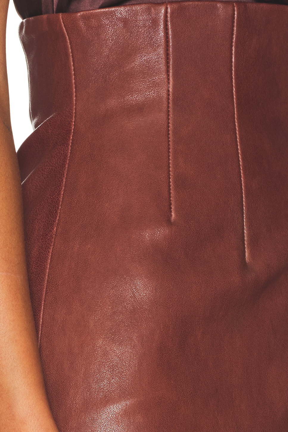 Helsa The Svelte Leather Midi Skirt