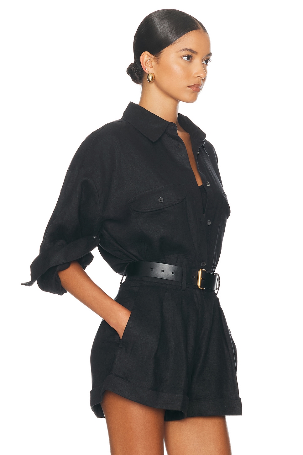 Helsa Washed Linen Shirt thumbnail