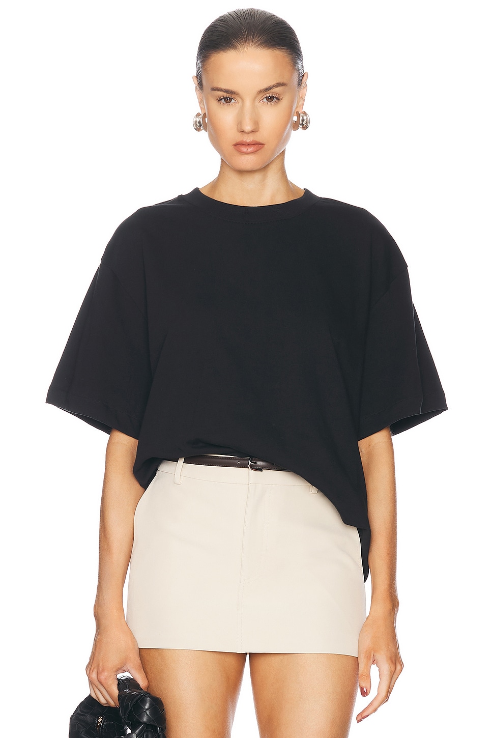 Image 1 of Helsa The Boxy Tee in Thick Jersey in Black