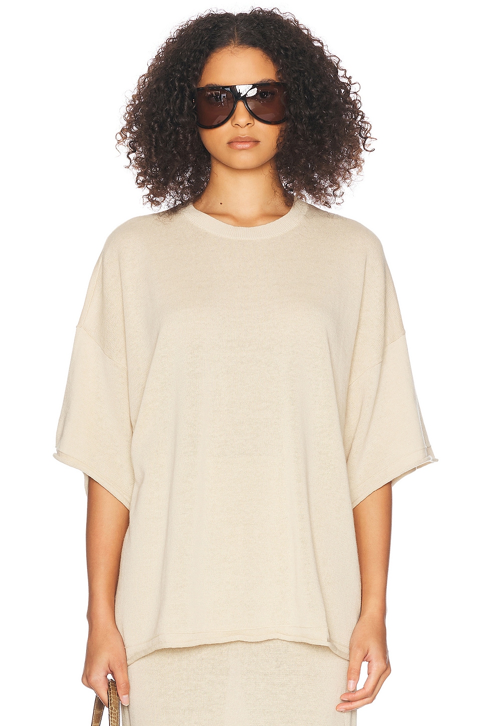 Image 1 of Helsa Palmer Knit Top in Natural Linen