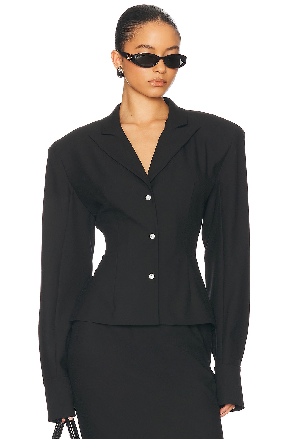 Image 1 of Helsa The Suit Overshirt in Black
