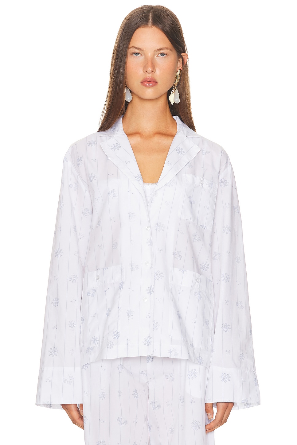 Helsa Pajama Top In Blue