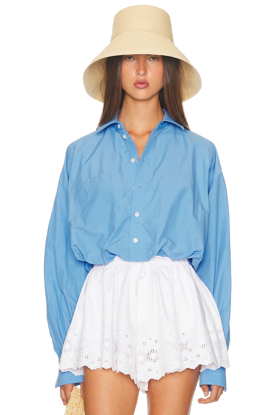 Helsa Bubble Shirt in Tech Poplin