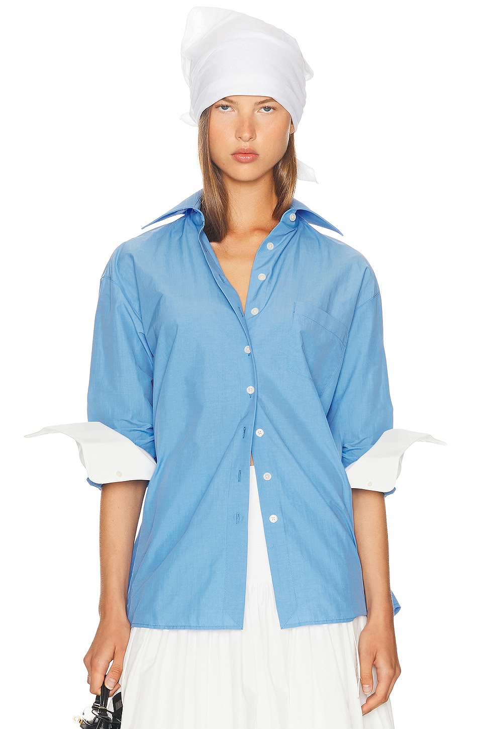 Helsa Classic Oversized Shirt in Tech Poplin