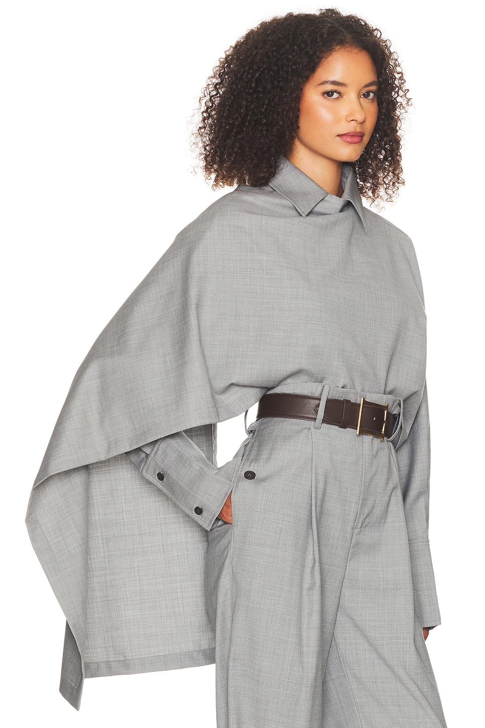 Helsa The Left Bank Layered Shirt In Gray