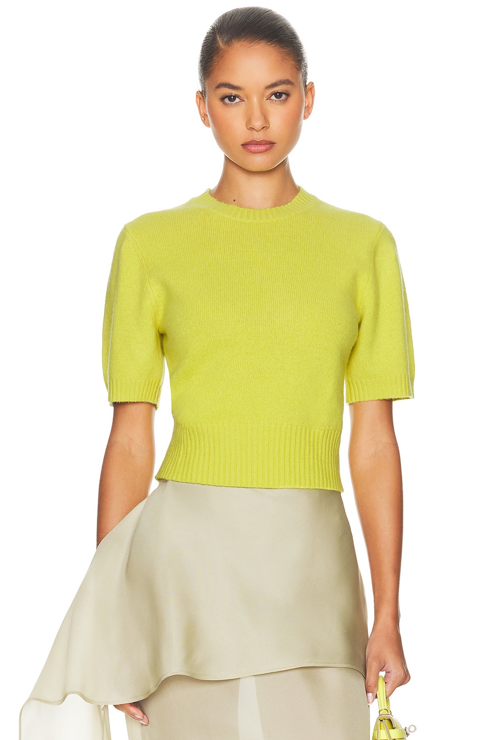 Image 1 of Helsa Jesebelle Knit Top in Chartreuse