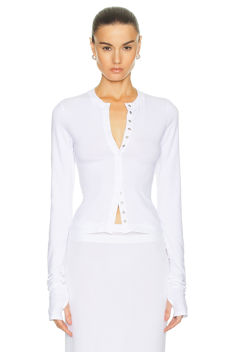Image 1 of Helsa Jersey Cardi in White