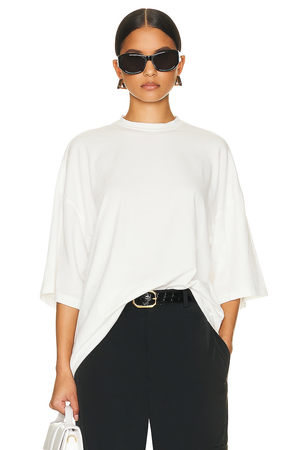 Image 1 of Helsa Jersey Oversized Tee in White