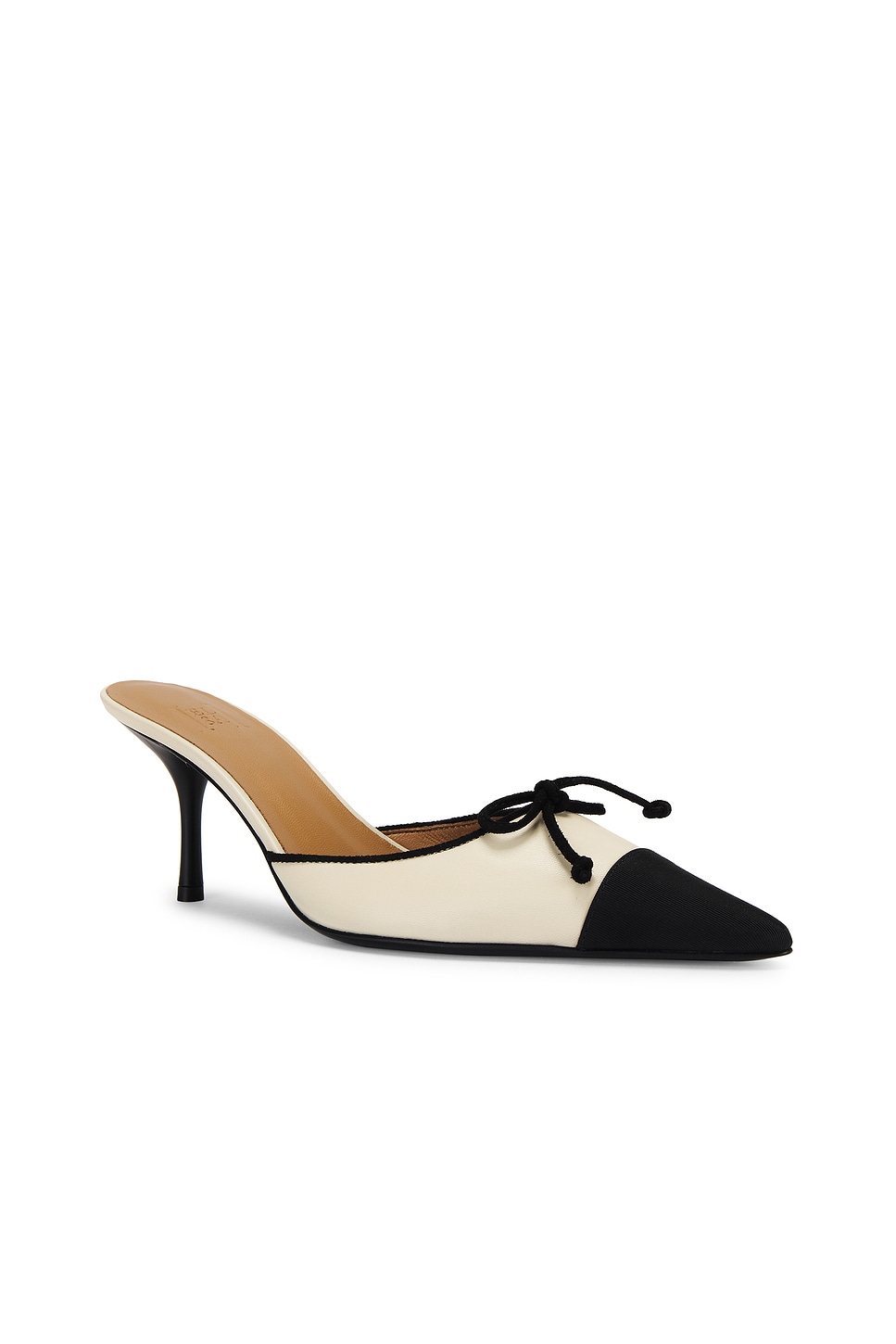 Shop Helsa The Bow Mule In Vanilla & Black