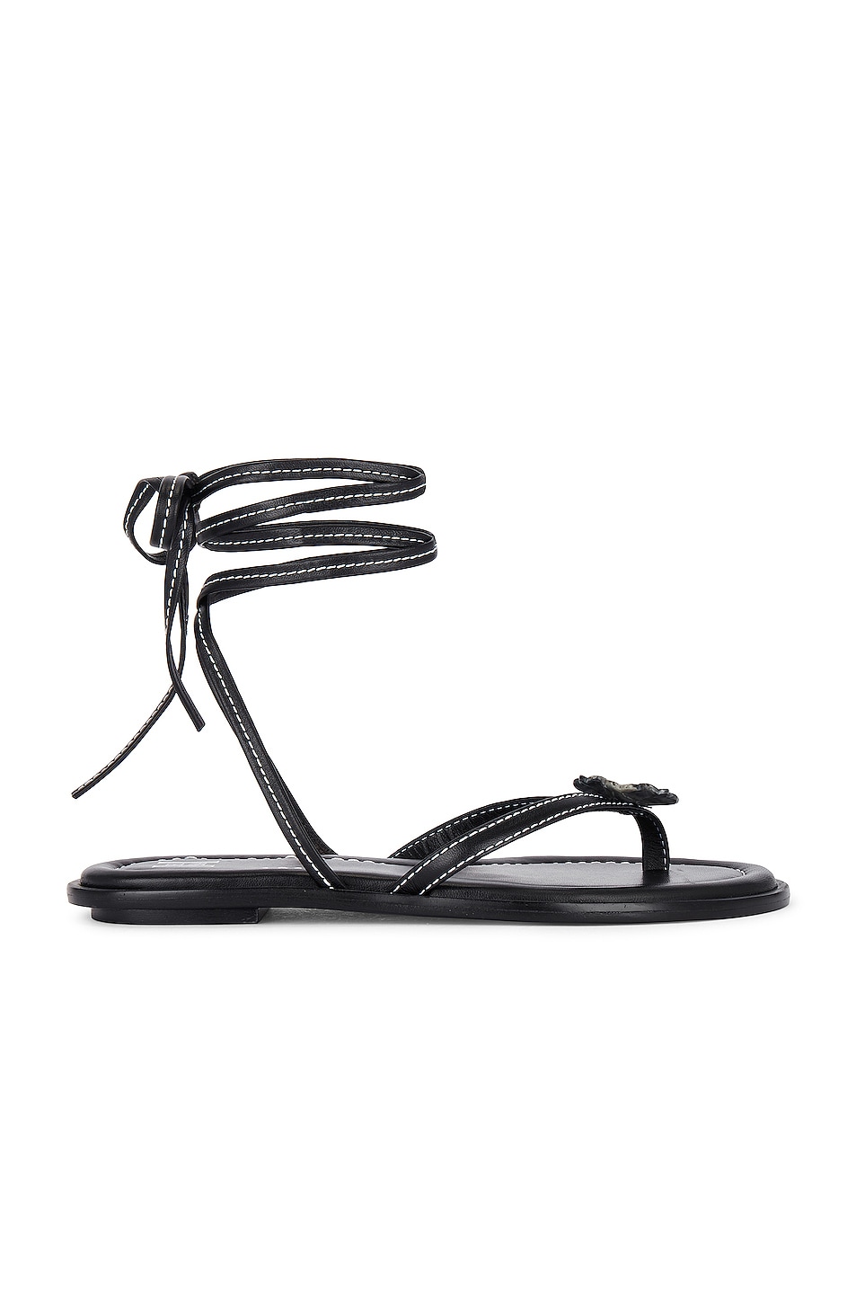 Lace Up Sandal in Black