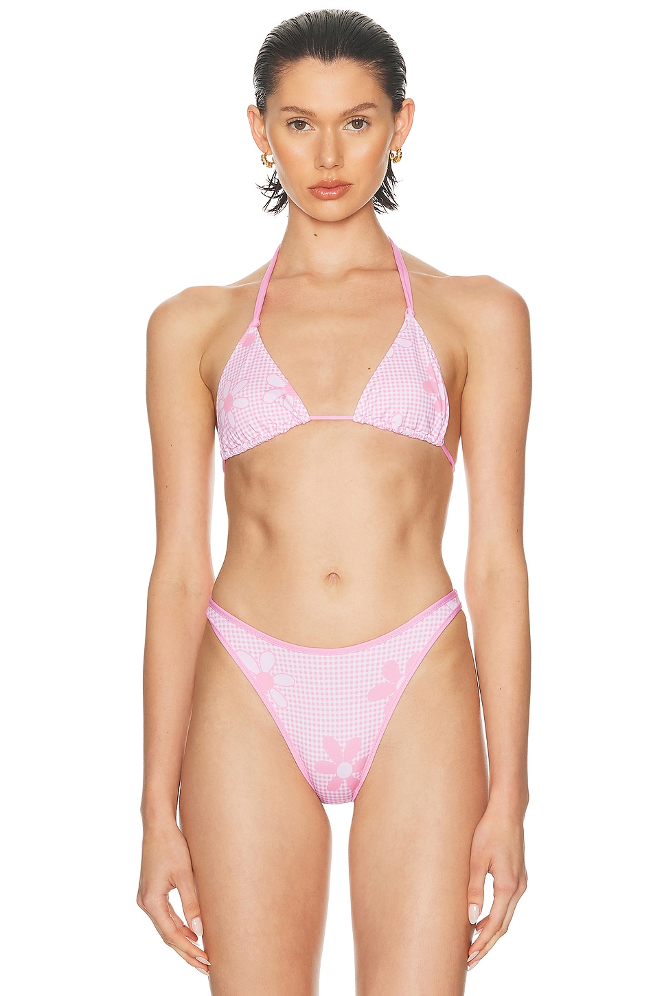 Double String Bikini Top in Pink