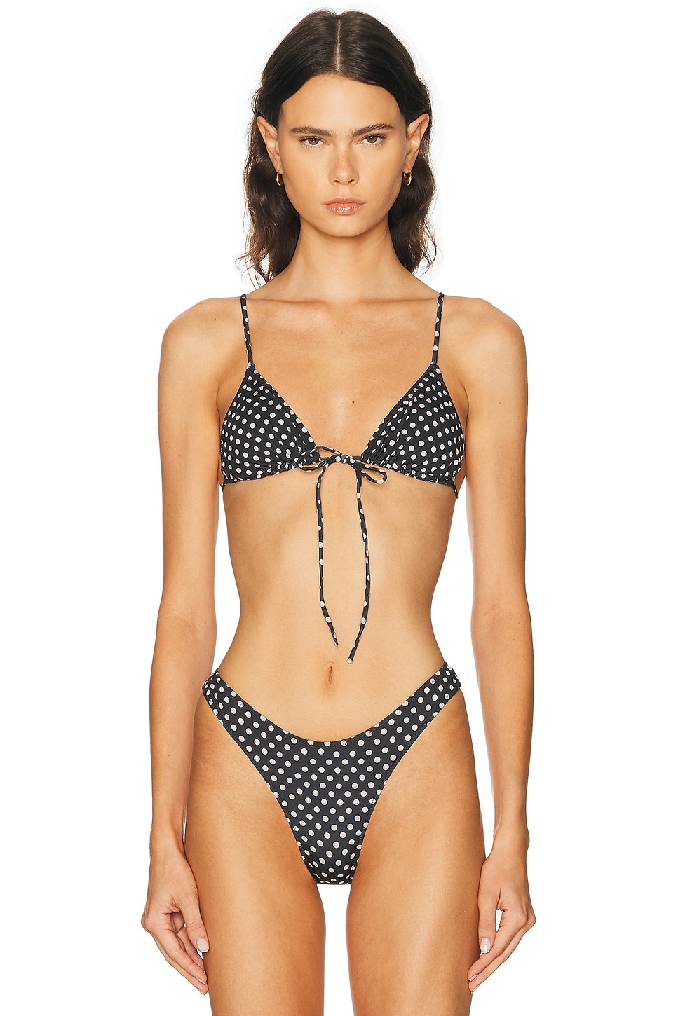 Heavy Manners Triangle Front Tie Bikini Top In Hot Stuff  Little Devil
