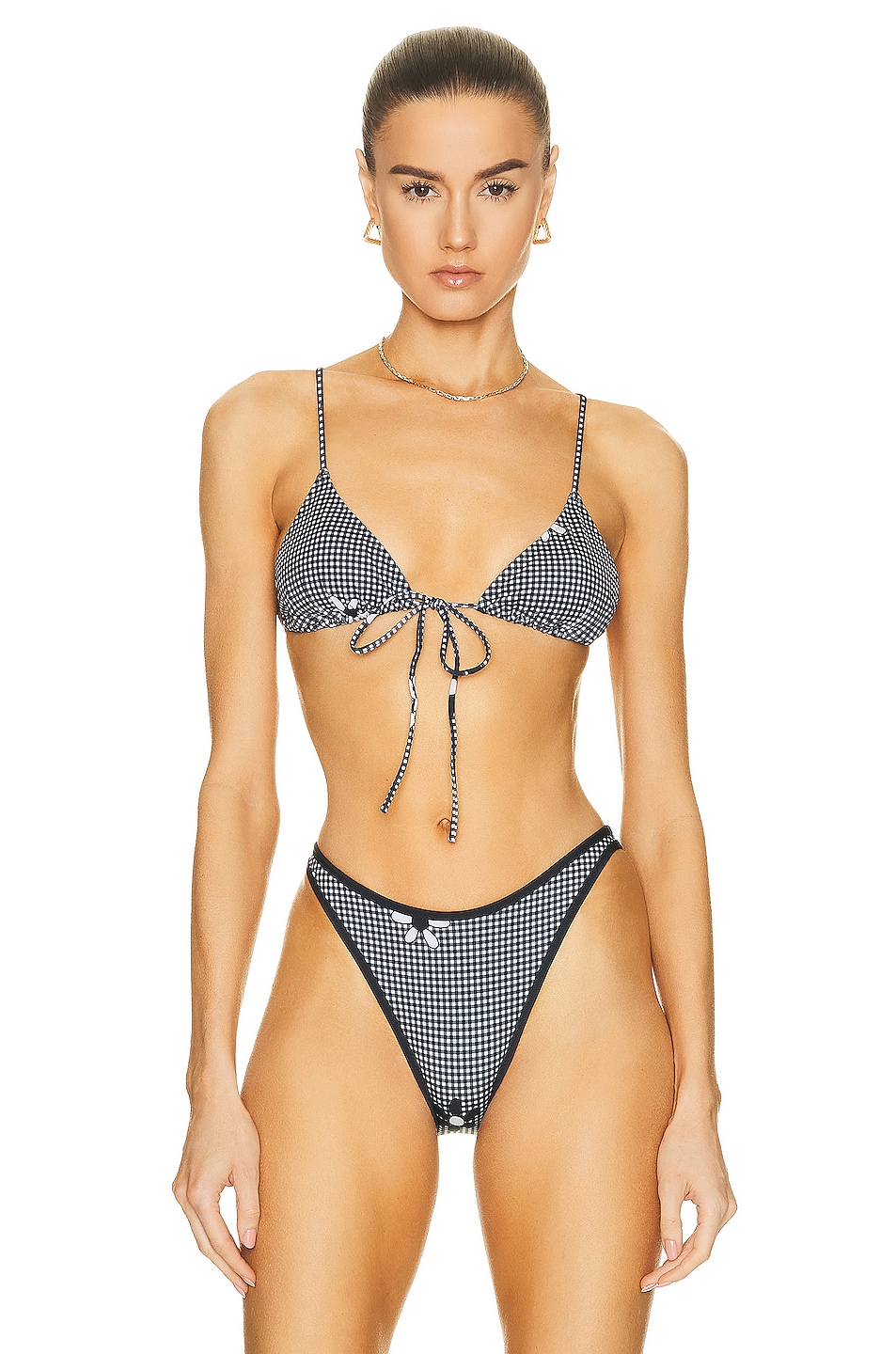 Image 1 of Heavy Manners Triangle Front Tie Bikini Top in Miss September