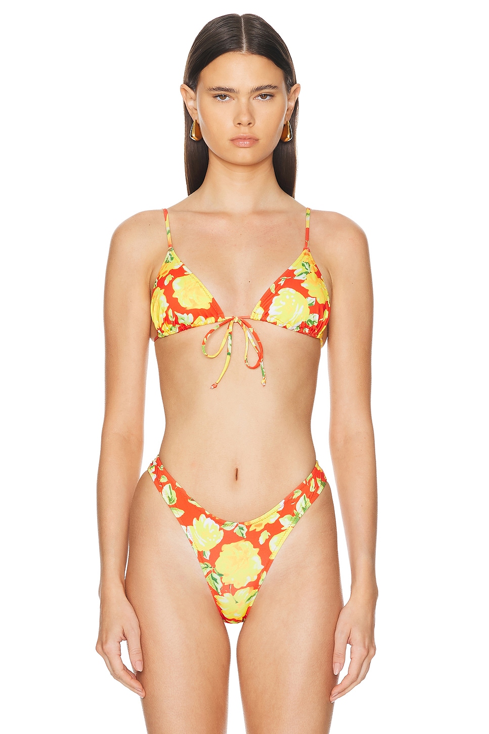 Image 1 of Heavy Manners Triangle Front Tie Bikini Top in Ludlow Street