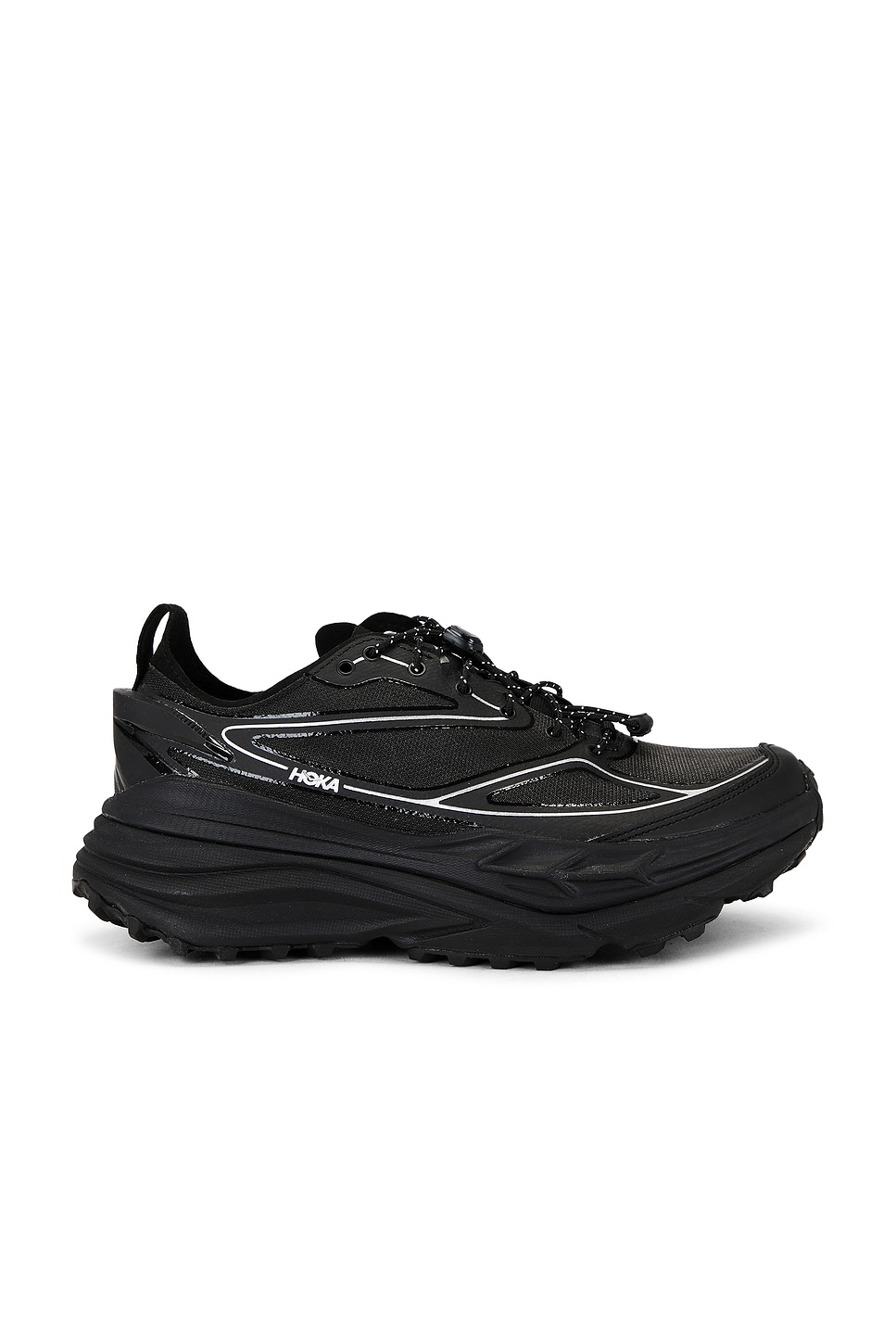 Image 1 of HOKA U Stinson One7 Sneaker in Black & Silver