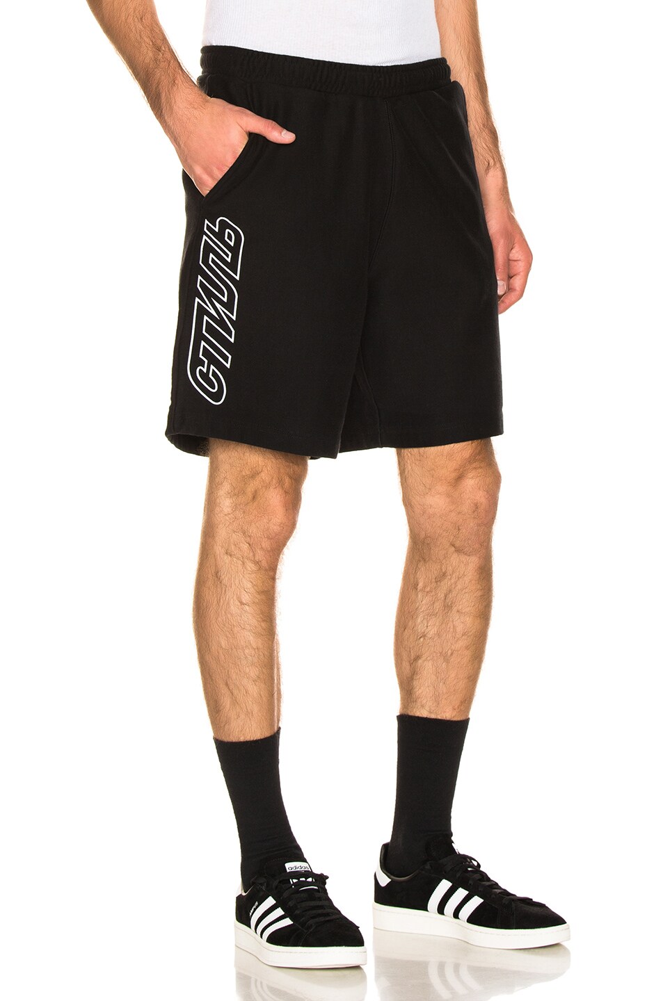 Image 1 of Heron Preston CTNMB Short Sweatpants in Black & White