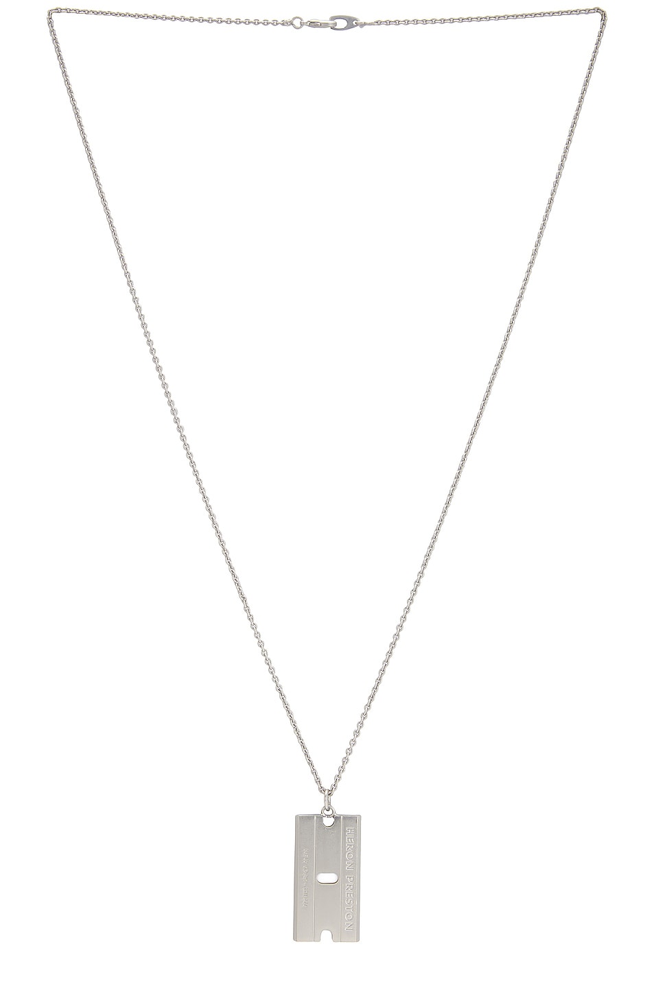 Image 1 of Heron Preston Razor Blade Necklace in Silver