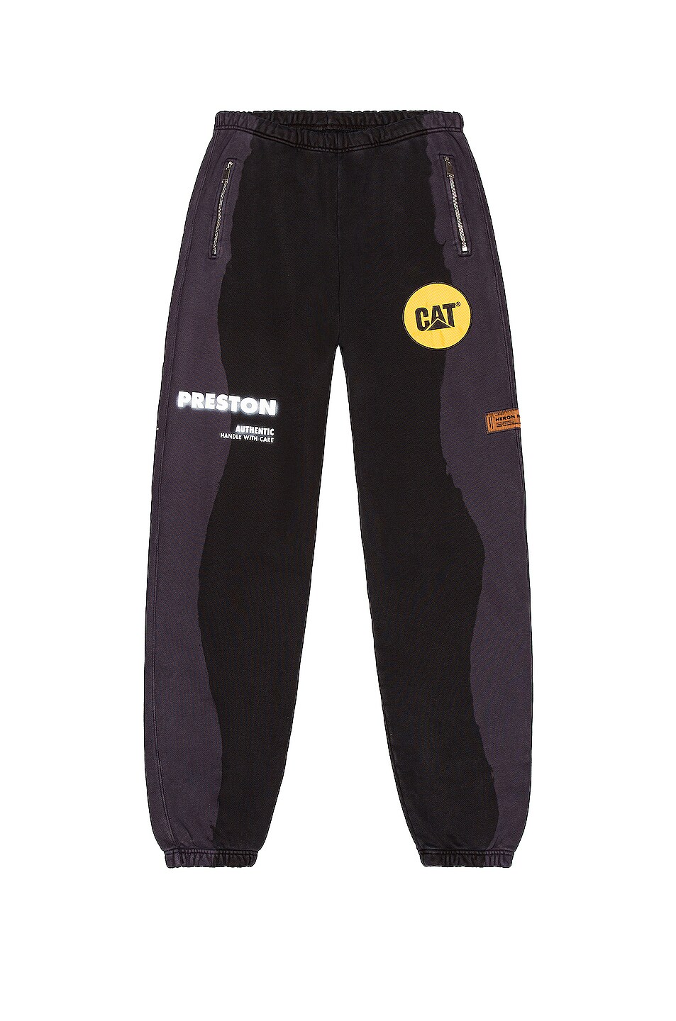 Image 1 of Heron Preston Cat Sweatpants in Black & Yellow
