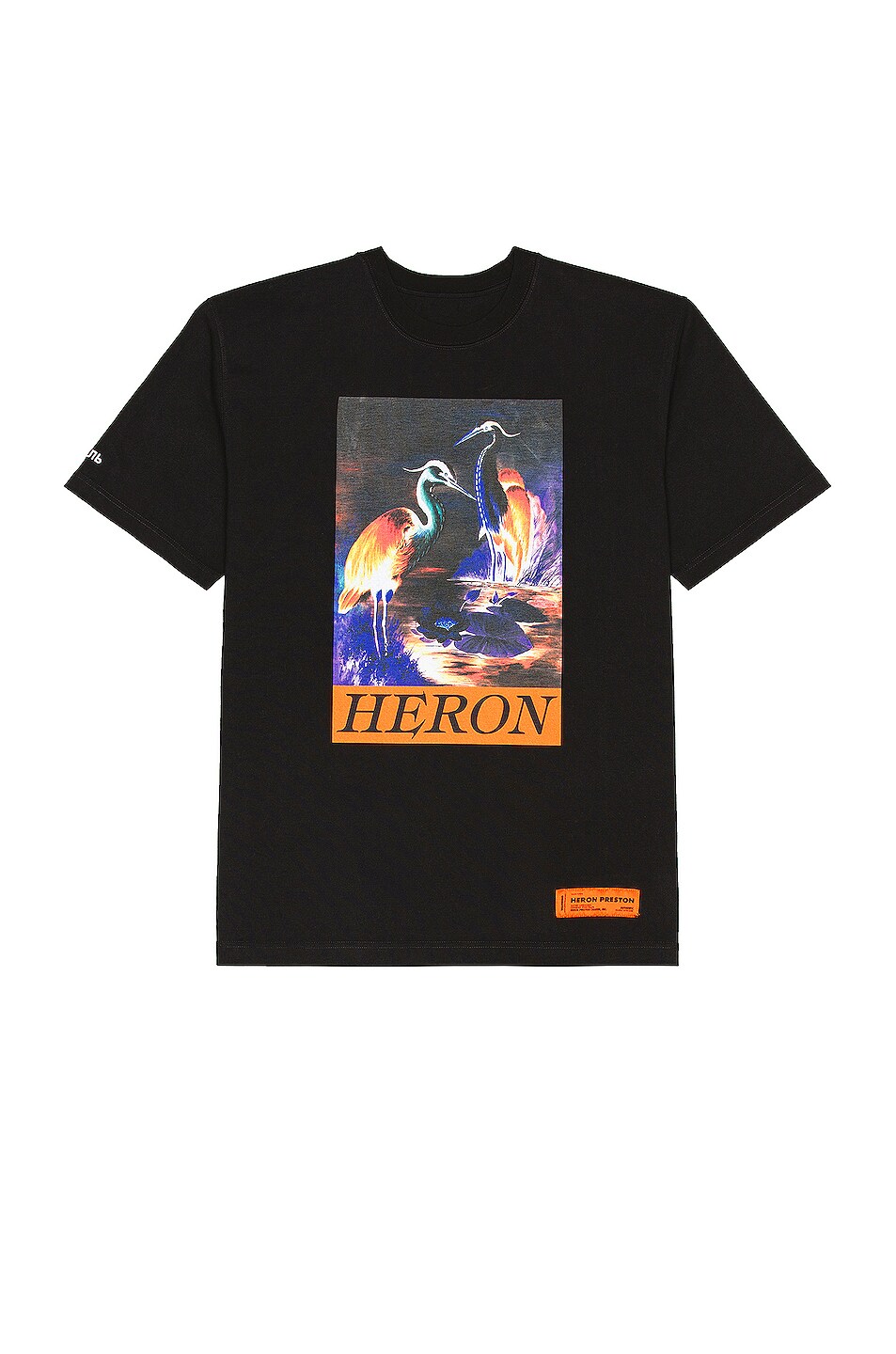 Image 1 of Heron Preston Oversized Heron Times Tee in Black & Orange