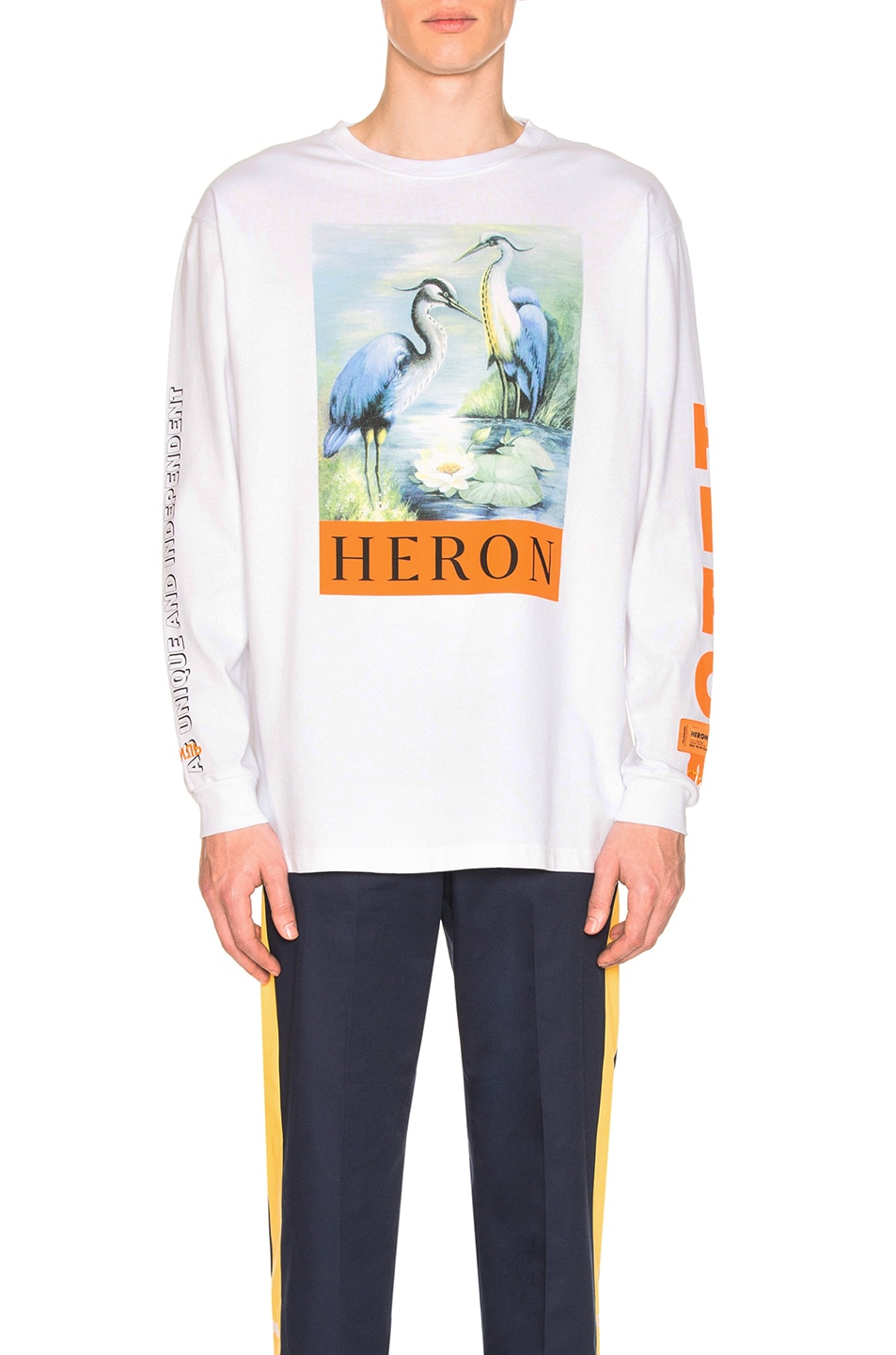 Heron Preston Herons Long Sleeve Tee in White | FWRD