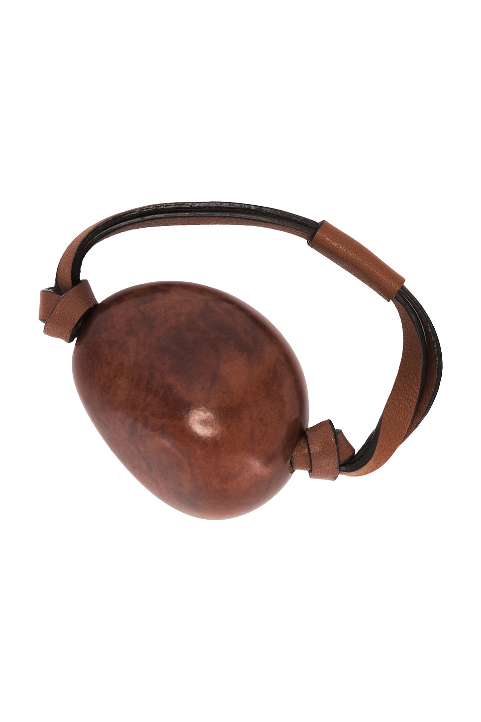Image 1 of Hunting Season Nappa & Tagua Napkin Ring Set Of 4 in Dark Brown