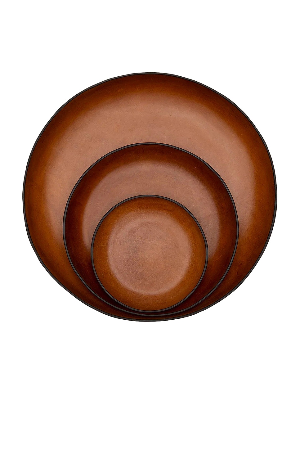 Image 1 of Hunting Season Molded Leather Tray Set in Cognac