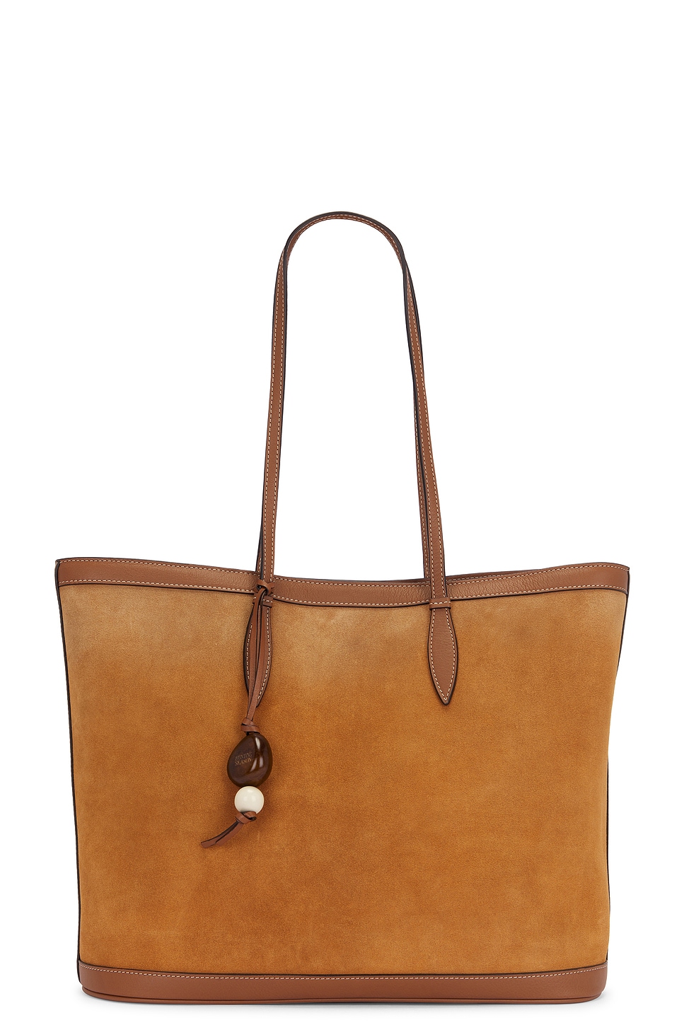 Suede Tote Bag in Cognac