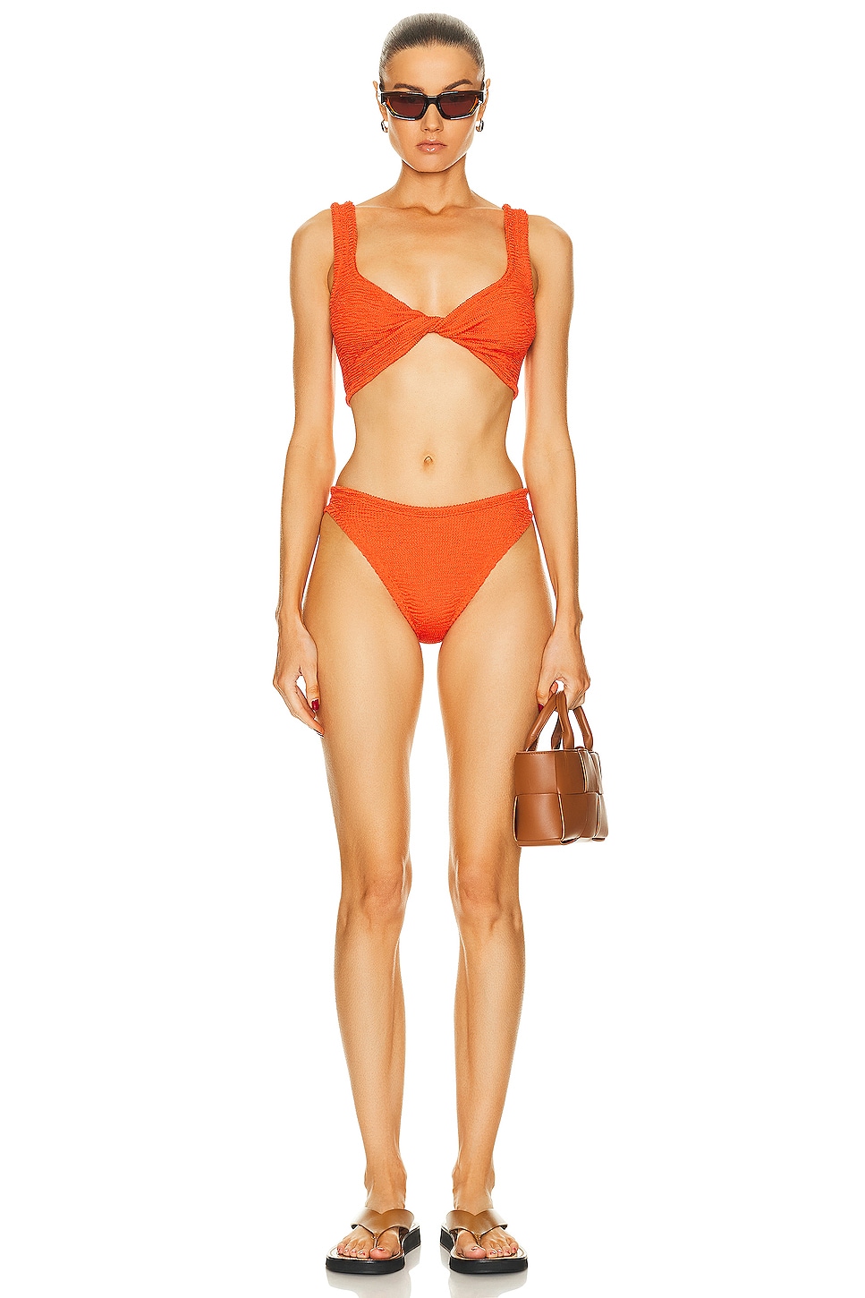 Image 1 of Hunza G Juno Bikini in Metallic Tangerine