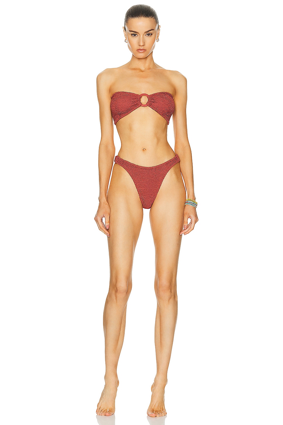 Image 1 of Hunza G Gloria Bikini Set in Metallic Rosewood