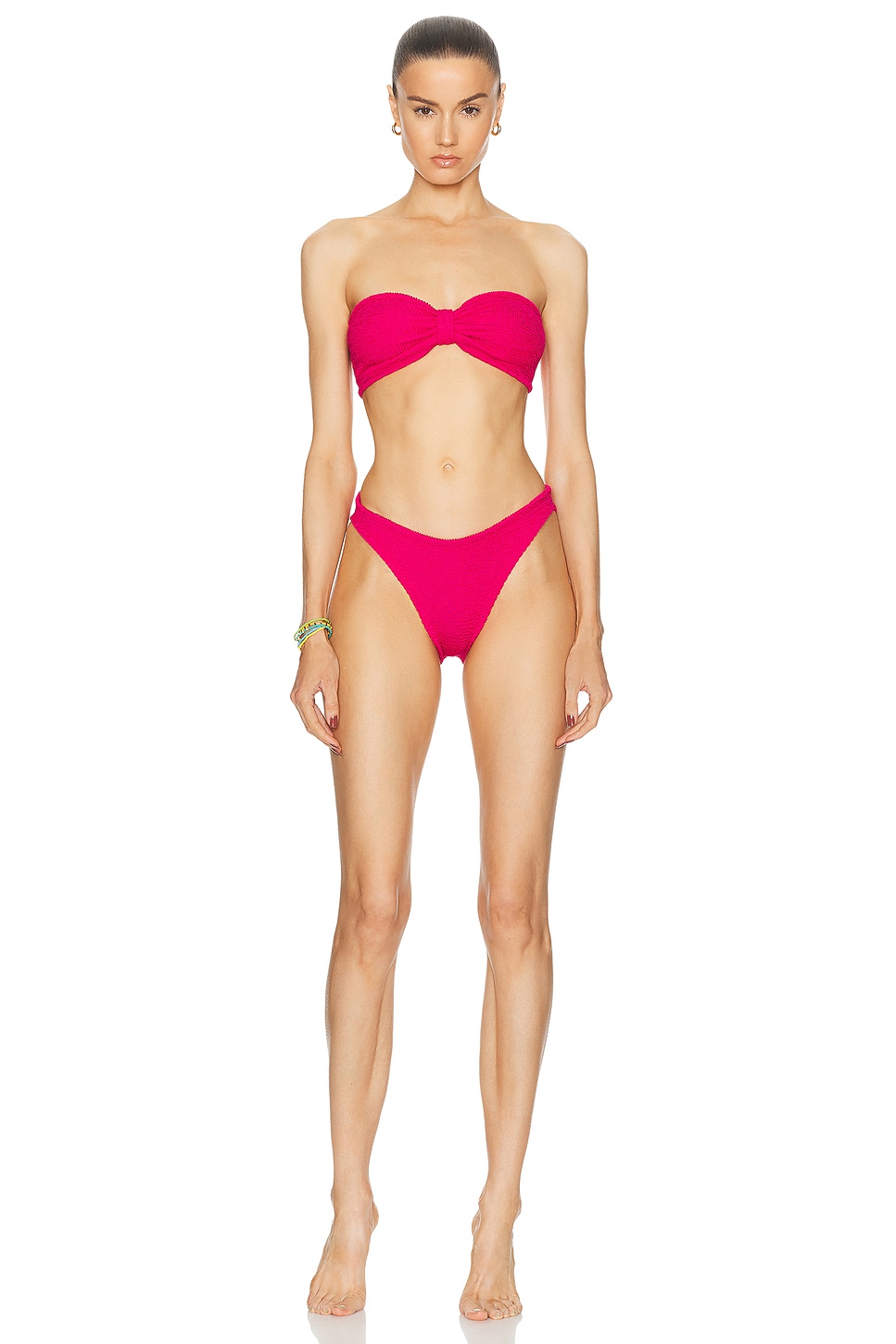 Image 1 of Hunza G Jean Bikini Set in Metallic Raspberry