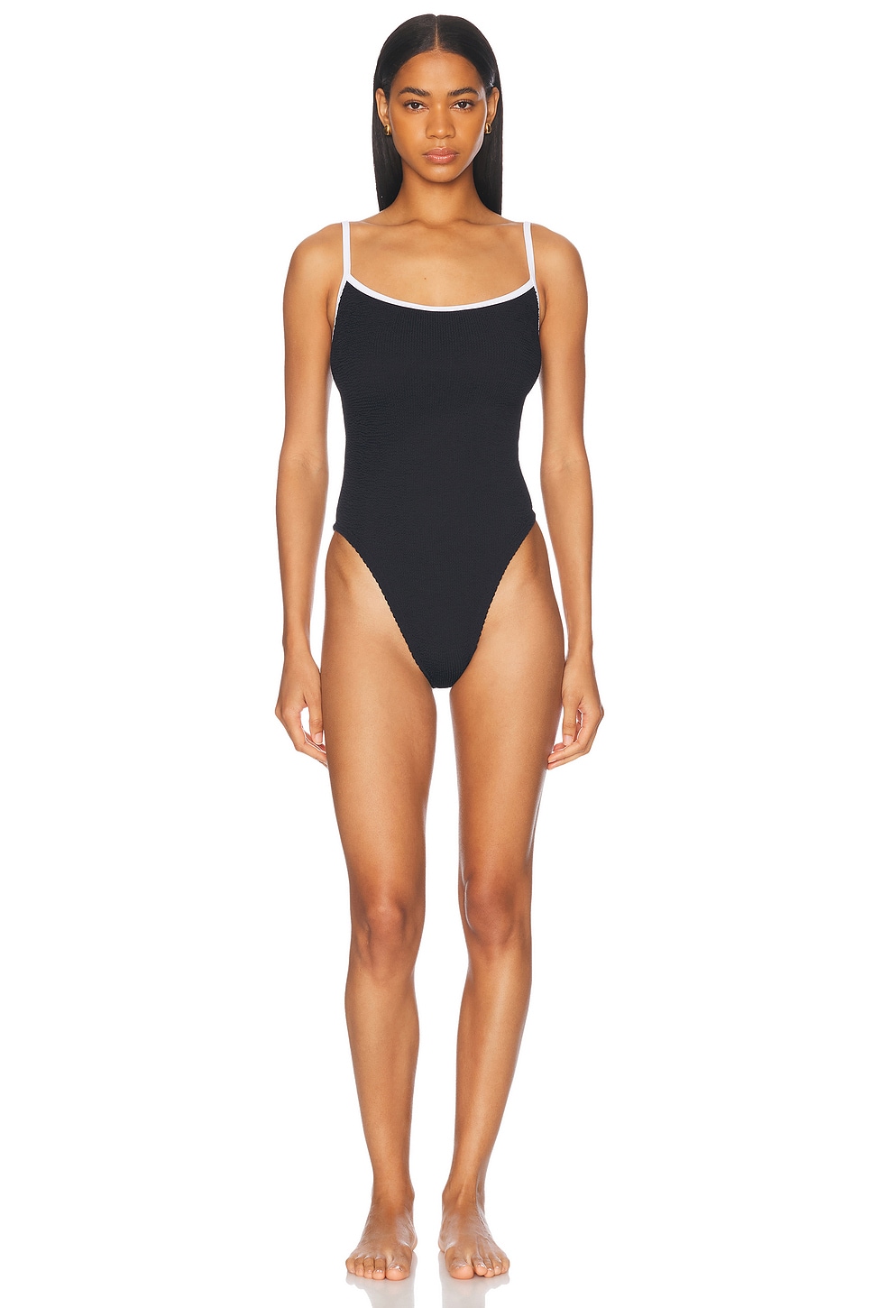 Pamela Contrast One Piece Swimsuit in Black