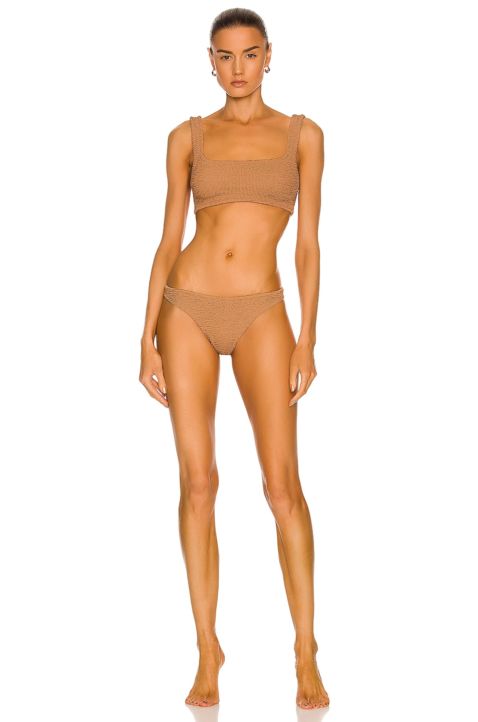 Image 1 of Hunza G Xandra Swimsuit in Metallic Cocoa